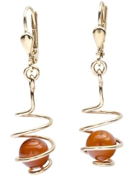 InCollections Damen-Ohrhänger 333/000 Gold mit Bernstein