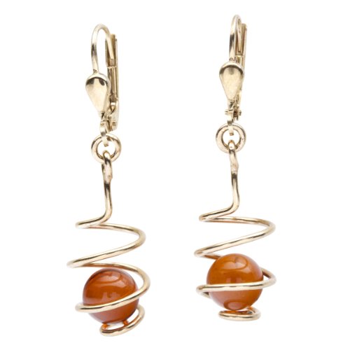 InCollections Damen-Ohrhnger 333/000 Gold mit Bernstein
