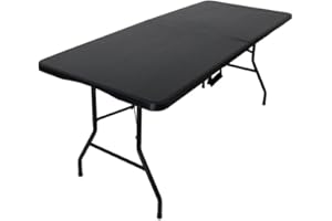 CHEFGASTRO Klappbarer Buffettisch für Terrasse Balkon Garten Tragegriff | HxBxT 74x152x70cm | bis zu 4 Personen In- & Outdoor | Schwarz | Campingtisch Partytisch Klapptisch Gartentisch