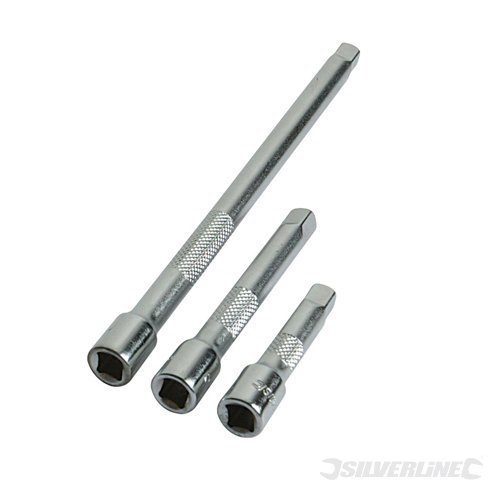 Silverline 598440 Steckschlüssel-Verlängerungen, 3-tlg. Satz 1/4-Zoll-Antrieb - 2