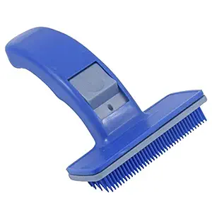 Royale Dog Dog Cat Self Cleaning Slicker Brush Comb, Gently Removes Loose Undercoat, Mats and Tangled Hair (Medium)