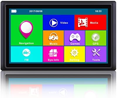 Navigation System 7-Inch LCD Touch Screen Truck Vans and Car GPS with Bluetooth,UK and Europe Map Updates