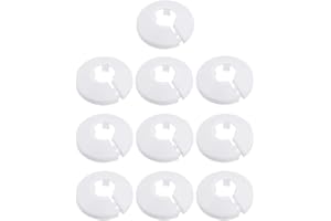 XKSOCT 10 Stück Einzel Heizungsrohr Rosette,Verschiedene Größen,Verkleidung,Heizkörper Rosetten,Rohrabdeckung,Abdeckrosetten,Heizung,weißes Polypropylen,Weiss (15mm)