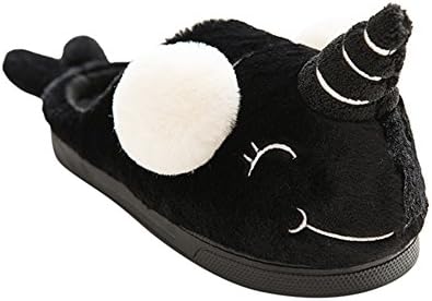 YOXI Women Mens Slippers Smile Unicorn Animal Fluffy Womens House Indoor Winter Ladies Slippers Shoes Slip-on Memory Foam Non Skid Home Girls Indoor Slippers