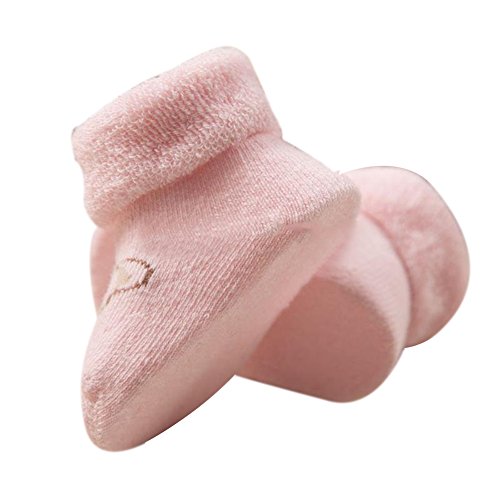 2 Pairs Stereo Girl Boy Baby Newborn Toddler Infant Anti Slip Skid Soft Sock Shoe 0-6 Months, Pink