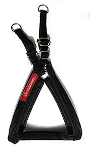 Tame Love? Export Quality Padded Dog Harness Chest Belt for Puppy (Black Color - 0.75 Inch)