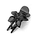 FLOWER DESIGN HAIR CLIP CLAW TORTOISESHELL OR BLACK