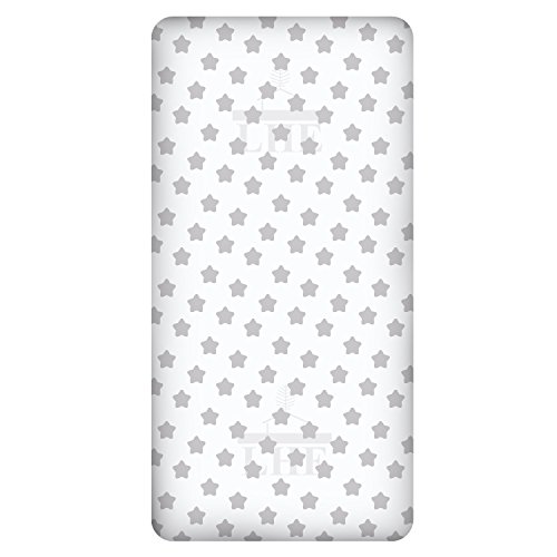 LHE Baby COT CRIB MOSES BASKET patterned fitted sheets size 38x80 40x90 120x60 140x70cm 100% cotton 47 DESIGNS (COT 70X140cm, 20-GREY STARS ON WHITE)