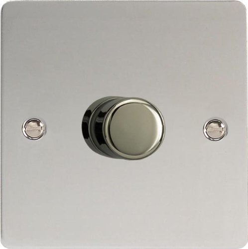 Varilight 1-Gang 2-Way V-Pro Push On/Off Rotary LED Dimmer 1 x 0-120W Polished Chrome