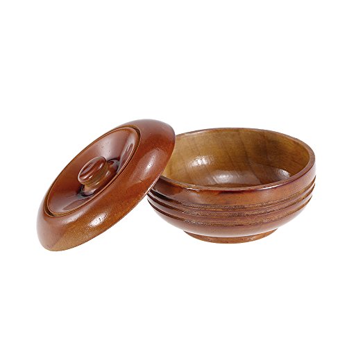Anself Wooden Shaving Brush Bowl Shaving Mug Shave Cream Soap Cup with Cover