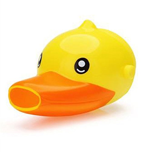 Hangqiao Wasserhahn Anzapfung Extender Waschtischarmatur für Kinder Baby Hande waschen Badezimmer (Gelb Ente) - 2