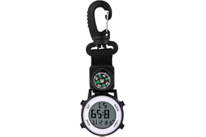 WANGCL Män Kvinnor Ryggsäck Clip On Watch Fob Bä Lysande urtavla Fick Clip Watch För män Kompass Nyckelring Karbinhake Fob