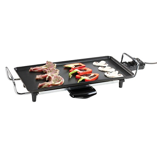 DomoClip DOM174 Teppanyaki-Elektro-Tischgrill mit Plancha-Grillfläche für bis zu 6 Personen (2000W, - 2