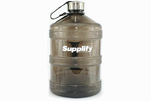Tritan 3,79 Liter 1 Gallone Water Jug XXL Trinkflasche von Supplify – Camping Outdoor Wasser-Flasche, Ohne Weichmacher/BPA – Großer Wasserkanister aus Tritan Plastik – Transparent Finish - 2