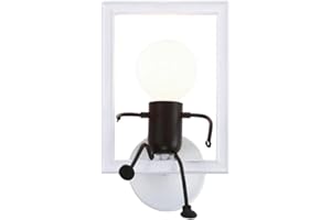RUIBO Lampada da Parete Umanoide Creativa, Applique da Parete Art Deco, Lampada da Parete Interna Moderna per Camera da Letto, Camera dei Bambini, Corridoio, con Luce Bianca E27