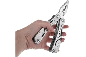 PARENCE. - Wielofunkcyjne szczypce 24 w 1 – narzędzie wielofunkcyjne z 11 bitami wkrętakowymi – szczypce/nóż/otwieracz do butelek/śrubokręt/otwieracz do puszek/nóż itd. – aktywności na świeżym