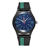 YEARNLY Rundschnittglas 24 Stunden Doppelkreise Weiche Weiche Silikonkautschukband Sport Mode Uhr Analoge Quarz Kinderuhr