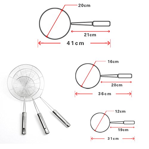 sourcingmap® Edelstahl Küche Sieb Sieblöffel Küchensieb Portionssieb Abtropfsieb Stielsieb - 5