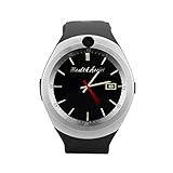 Amcool Bluetooth Smart Watch Volle Runde Bildschirm Uhr für Android (Silber)