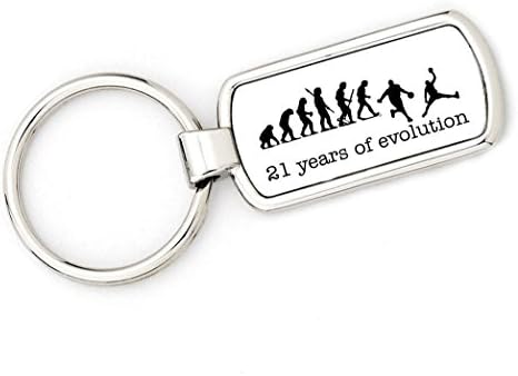 21st BIRTHDAY - BASKETBALL - Mans Evolution Keyring Ape to Basket Ball key ring ideal gift present