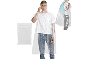 CHGANG Ponchos Waterproof with Sleeves and Drawstring Hood, Thickened Portable Adult Emergency Disposable Waterproof Poncho Ideal for Festival Waterproofing, Camping, Theme Parks