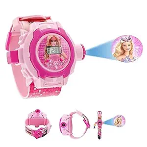 Fusine 24 Images Cartoon Character Projector Watches for Kids | Boys | Girls | Superhero | Barbie | Ben 10 | Spiderman | Princess | Frozen | Cars | Sofia | Avengers | (Barbie)