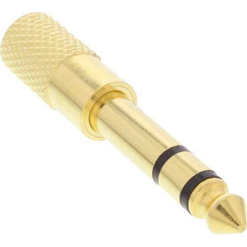 Audio Adapter, 6,3mm Klinke Stecker an 3,5mm Klinke Buchse, Stereo, gold - 4 Stück