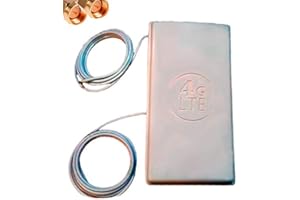 W WONECT Antena Panel 4G Wonect Exterior Mimo 48dBi 3G WiFi largo alcance Incluye soporte para mástil de antena. Blanca. Antena potente compatible bandas 4G,LTE Conector SMA Macho Incluye cable (10 metros)