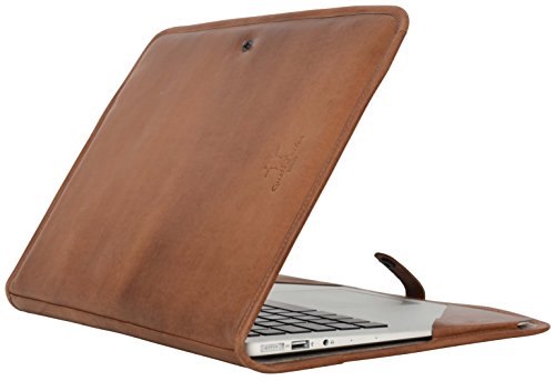 Hülle Apple MacBook Air 13" Gusti Leder “Damon" Ledertasche Echtleder MacBook-Air Tasche 13 Zoll Business-Bag 13 inch Notebooktasche Lederetui Braun MacAir13-1-29-1