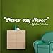 Wall sticker - Never say Never, Justin Bieber , wall decor, quote, Transfer, Bedroom(1L) -LARGE -SIZE 120cm x 40cm -Purple