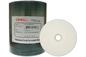 CMC Pro/Taiyo Yuden CD-R 52x White Inkjet Printable Full Face (100 Stack)