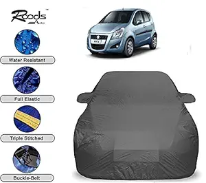 ROODS AUTO Prime Quality Car Cover for Maruti Suzuki Ritz Waterproof with Triple Stitched Fully Elastic Ultra Surface Body Protection (Grey Look)