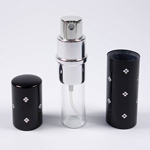Reise Parfüm-Zerstäuber Flacon leicht nachfüllbar und perfekt für unterwegs / Reise leere Sprühflasche aus Aluminium 10ml Parfum-Zerstäuber Set in 2 Farben schwarz silber - 4