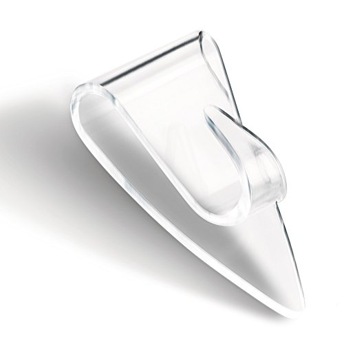 Tesa 58900-00014-01 Powerstrips und Haken für Dekorationen, 5 transparente Haken, 8 doppelseitige Klebestreifen, entfernbar - 8