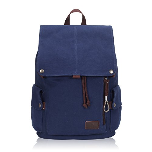 Veevan Damen Herren Retro Canvas Laptop Rucksack 15,6