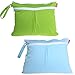 Damero 2pcs/pack Cute Travel Baby Wet and Dry Cloth Diaper Organiser Bag, Green+Blue