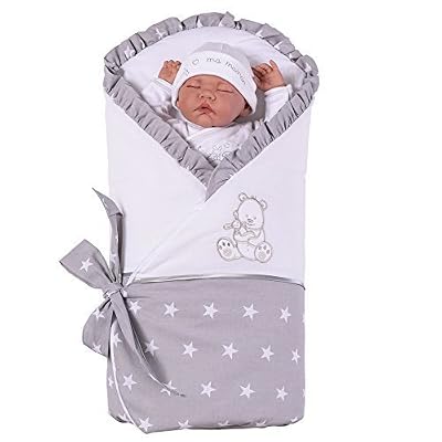 Sevira Kids - Gigoteuse d'emmaillotage - nid d'ange naissance renforcé par MATELAS amovible Etoiles