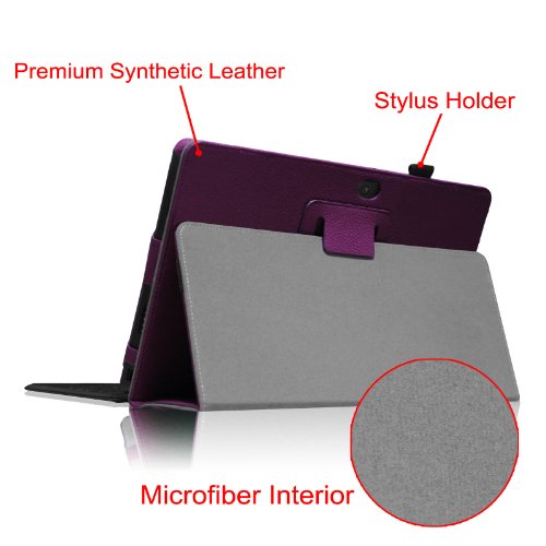 [Eckenschutz] Fintie Microsoft Surface Pro / Pro 2 Hülle Case – Hochwertige Kunstleder Slim Fit Stand Cover Tasche Schutzhülle Etui mit Stylus-Halterung für Microsoft Surface Pro / Pro 2 10.6″ Zoll Tablet, Lila - 7