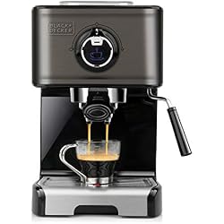 Black+Decker BXCO1200E Machine Expresso, Acier inoxidable, Noir