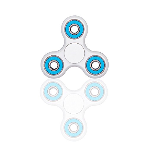 BOVIEW Tri Fidget Hand Finger Spinner Toy for Relieving Stress (White/Blue) BOVIEW Tri Fidget Hand Finger Spinner Toy for Relieving Stress (White/Blue)