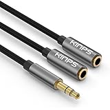 Earphone Audio Splitter Cable, Kinps 3.5mm Male to Female Splitter Cable for Phones, Headphones, Speakers, Tablets, PCs, MP3 Players and More