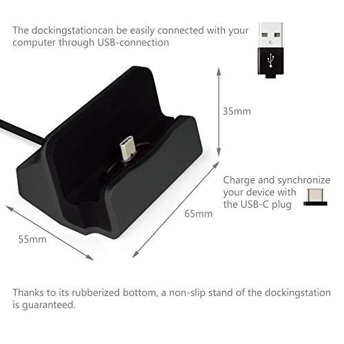 MyGadget Dockingstation Ladestation [USB C] fÃ¼r Android Smartphones - Halterung Dock fÃ¼r z.B. Samsung Galaxy S8, A3, A5 (2017) Huawei P9, P10 - Schwarz