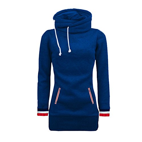 Beauty Top Femmes Sweat à Capuche Col Haut Solid Manches Longues Chemisier Pull Pullovers Tops avec Cactus Imprimer Hoodie Patchwork Hiver Pulls Blouse Gilet DéContracté T-Shirt (Noir, Medium)