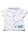 M&Co Baby Boys Short Sleeve Stripe Collar Chambray Placket Playful Tractor Embroidered Polo Shirt White 0/3 Mnths