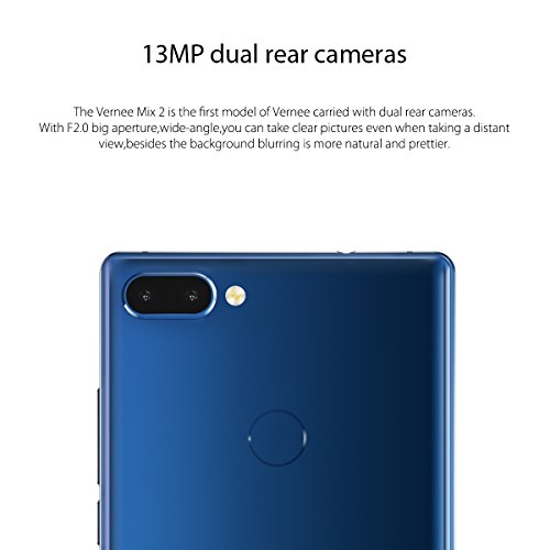 Smartphone in Offerta 4G,Vernee Mix 2 Android 7.0 Telefono Cellulare Dual Sim,Schermo FHD+ da 6.0 pollici 18:9,Octa Core 4GB+64GB,Batteria 4200mAh,Doppia Fotocamera Posteriore, Impronta Digitale (Blu)