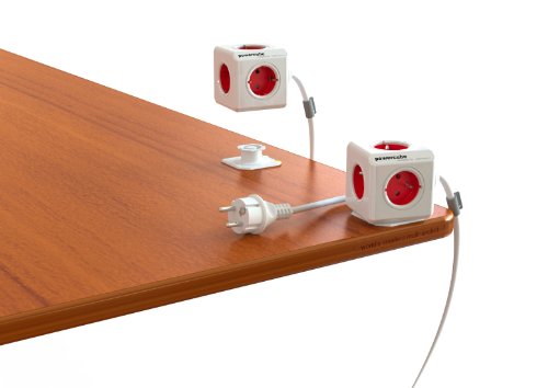 Allocacoc PowerCube Extended Steckdosenleiste (5x Verteiler, 230V Schuko) rot - 5