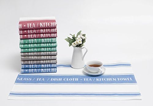 Waffle Jacquard woven,Kitchen Dish Glass Tea Towel,100% Cotton Quality,Made in TURKEY (51 x 74 cm, 3 pieces Blue)