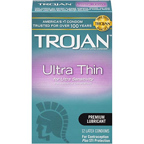 Trojan Condom Sensitivity Ultra Thin Lubricated, 12 Count RS.1080 (75.00% Off) - Amazon