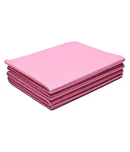IRIS Fitness Best Travel 4 mm Foldable PVC Yoga Mat, 173 cm X 61 cm (Pink)