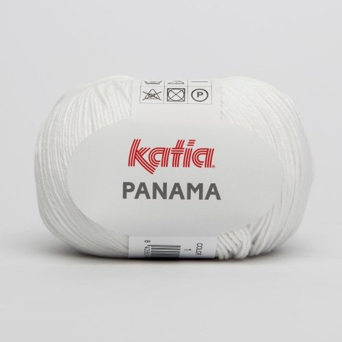 Katia - Panama - Fb. 1 weiß, 50 g = 180 Meter, Nadelstärke 2,5 - 3